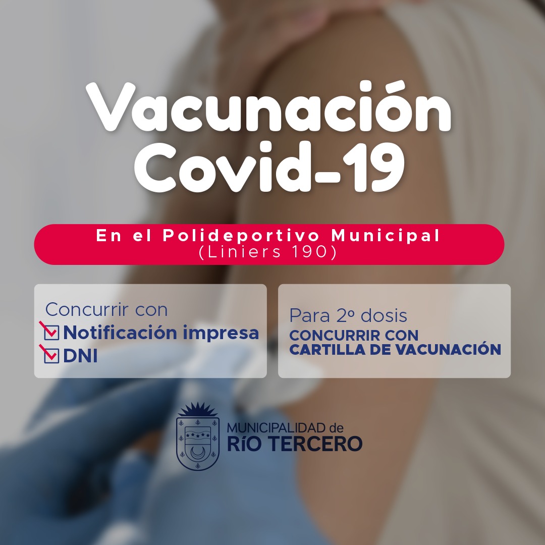 Cronograma del Vacunatorio:Mi&eacute;rcoles, Jueves y Viernes se vacunara de 8 a 13 hs 