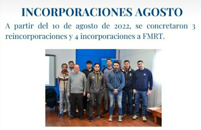 F&Aacute;BRICA MILITAR TUVO 7 INCORPORACIONES EN AGOSTO