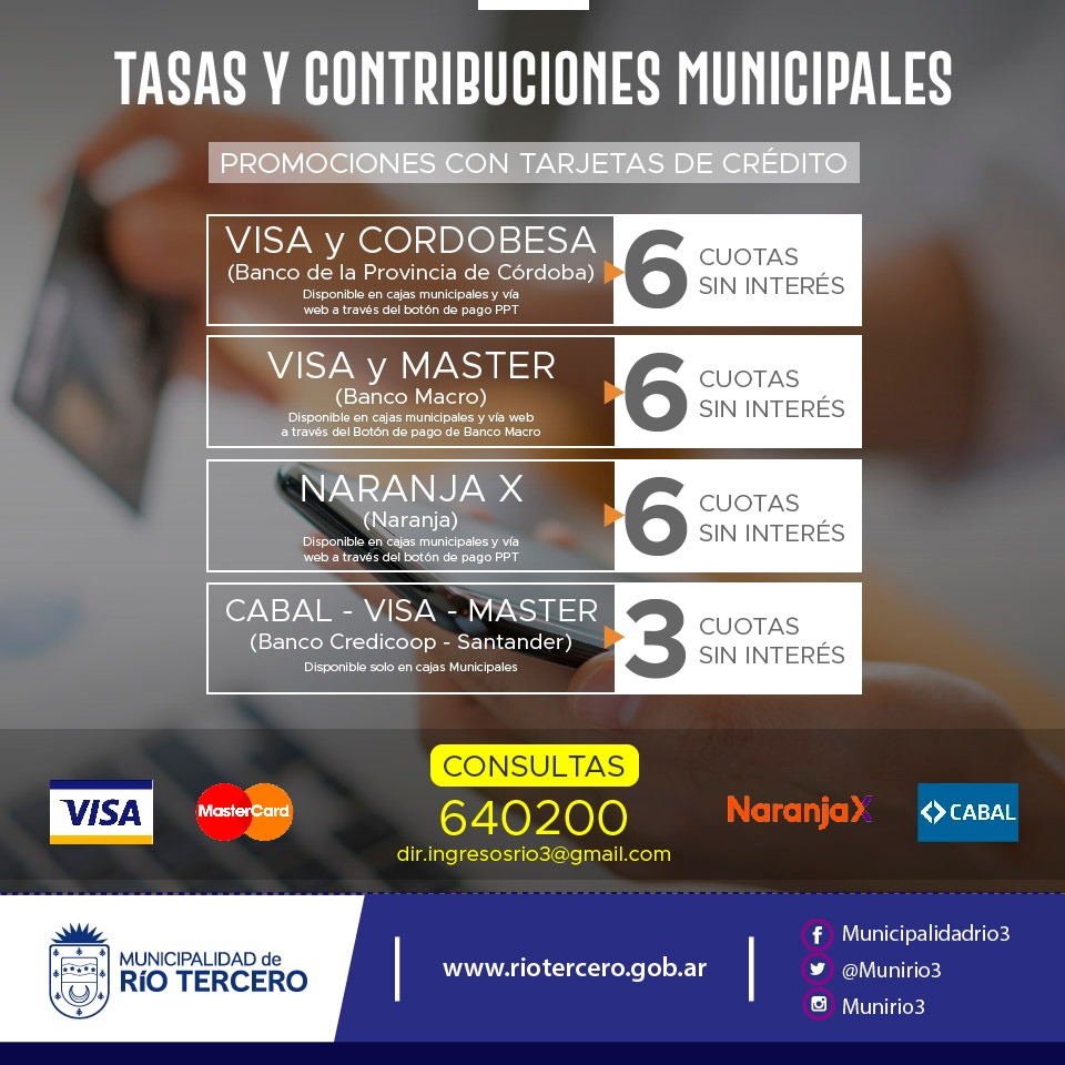 NUEVAS FORMAS DE PAGO PARA TASAS MUNICIPALES
