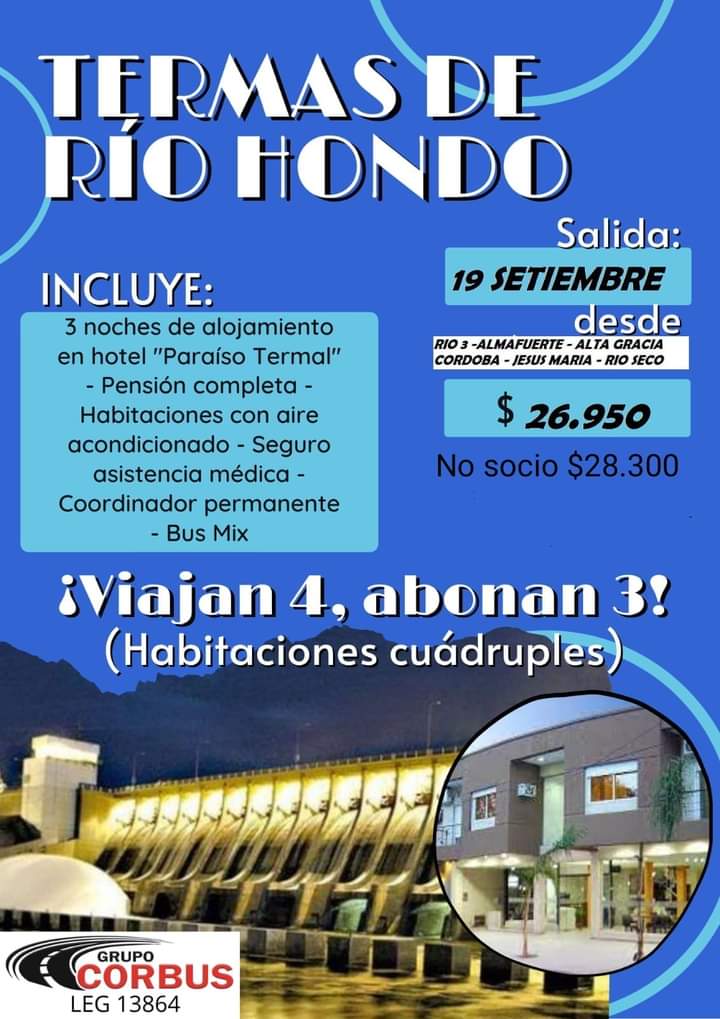 ESPACIO DEL CIRCULO DE JUBILADOS Y PENSIONADOS R&Iacute;O TERCERO JUEVES 18 DE AGOSTO