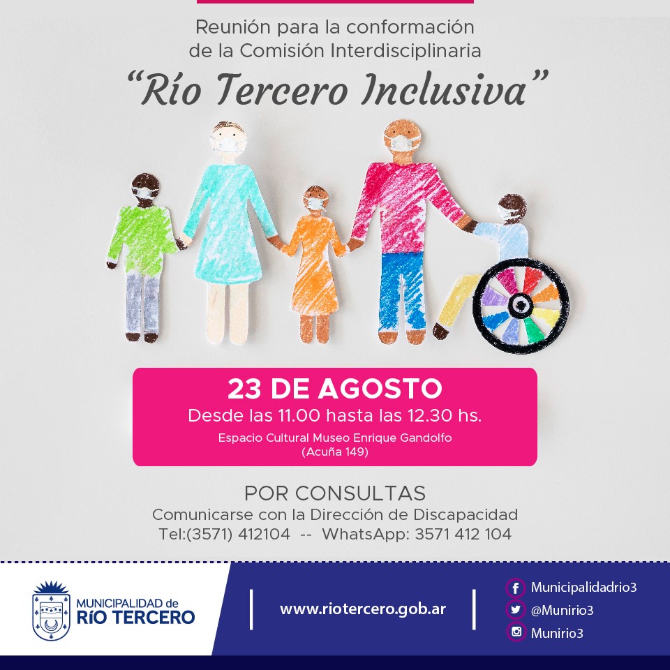 MA&Ntilde;ANA SE REALIZA LA PRIMER CONVOCATORIA PARA FORMAR LA COMIS&Oacute;N *R&Iacute;O TERCERO INCLUSIVA*