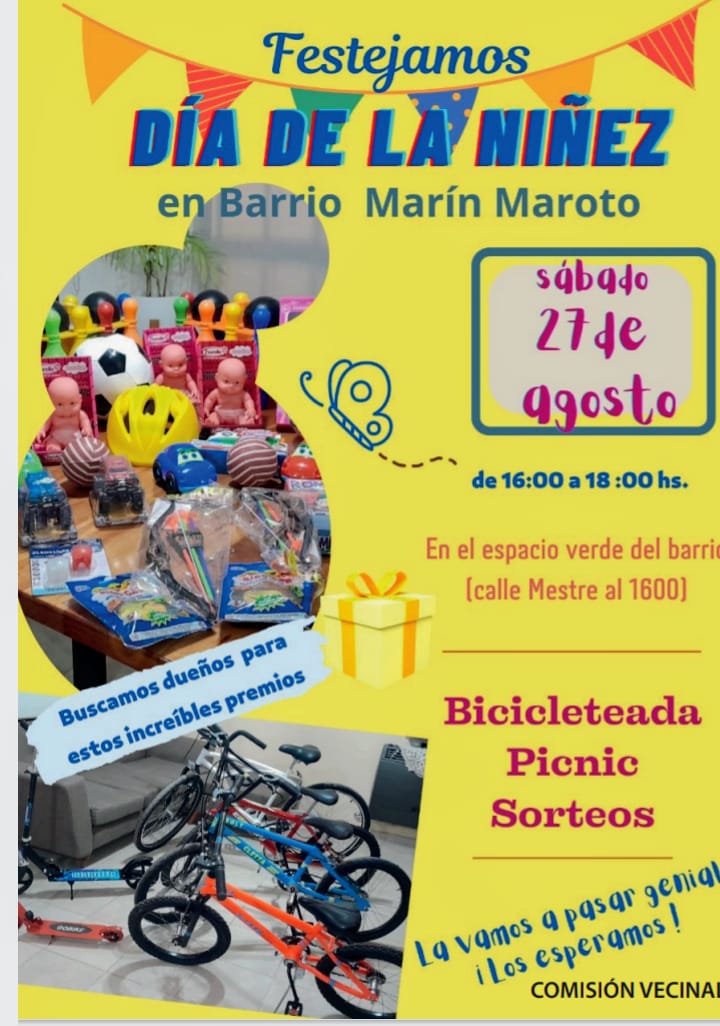 BICICLETEADA POR EL D&Iacute;A DEL NI&Ntilde;O EN MAR&Iacute;N MAROTO