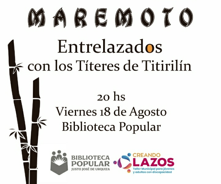 LA BIBLIO Y EL TALLER CREANDO LAZOS PRESENTAN LA OBRA *MAREMOTO*