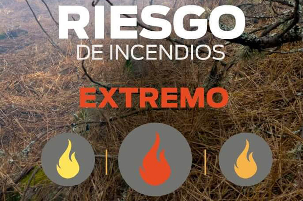 HASTA EL LUNES, RIGE UN ALERTA DE RIESGO DE INCENDIO EXTREMO EN TODA LA PROVINCIA