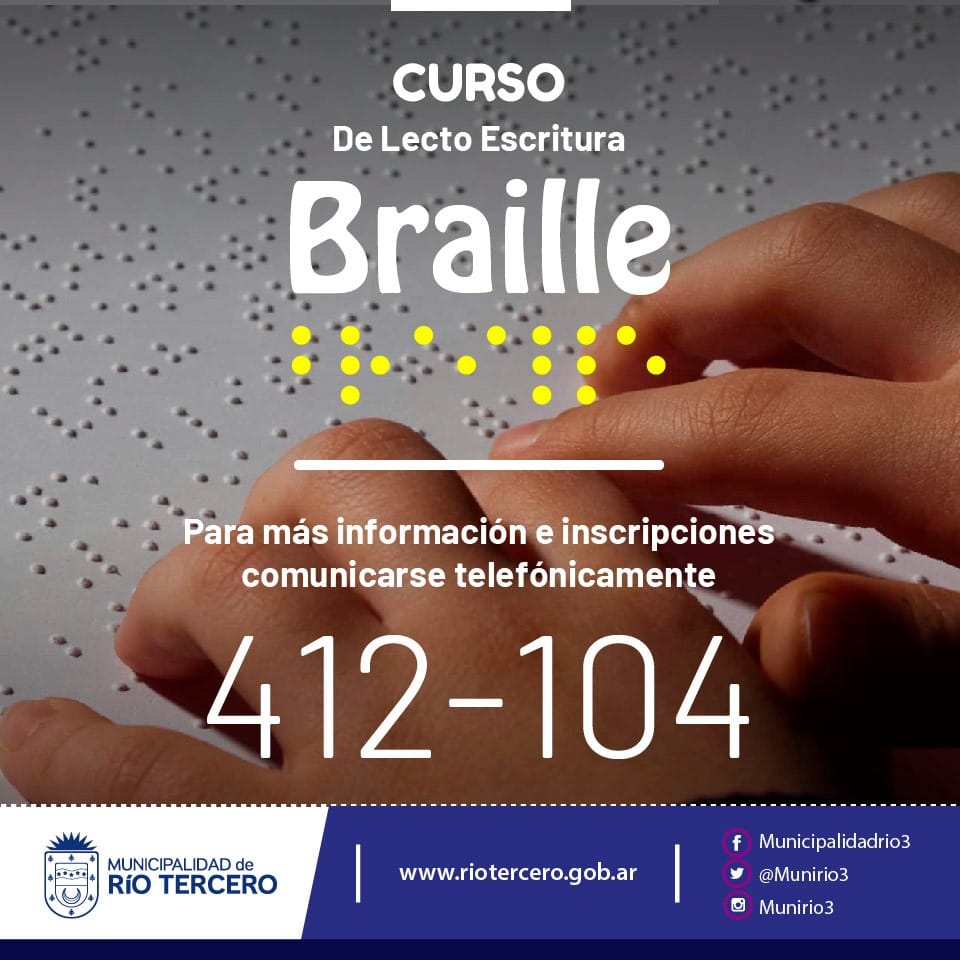 EL MUNICIPIO OFRECE LA OPORTUNIDAD DE REALIZAR UN NUEVO CURSO DE BRAILLE