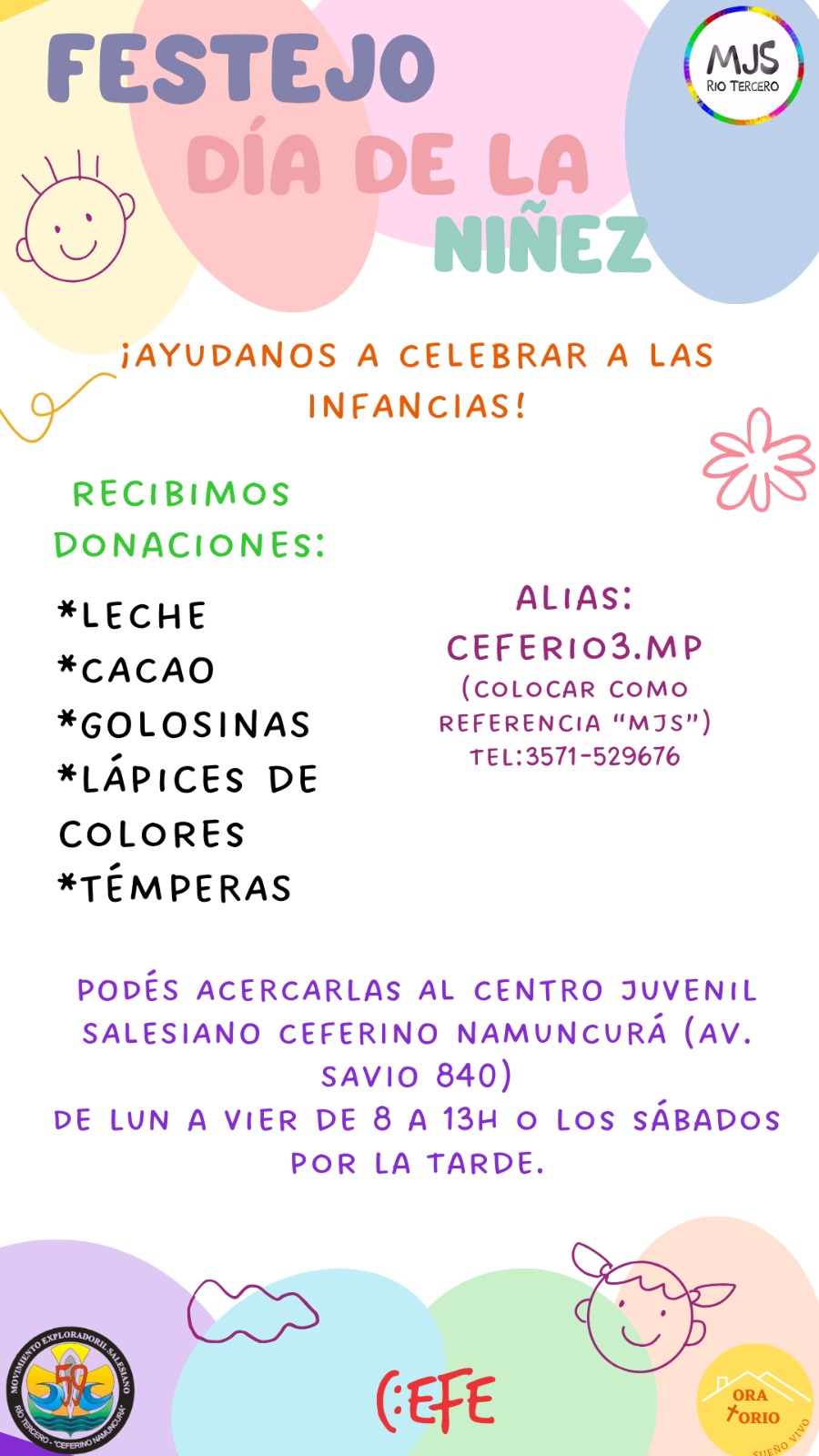 El Cefe festeja el Día de la Niñez el próximo sábado y solicita colaboración