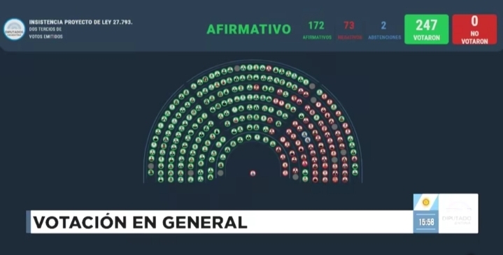 La Cámara de Diputados rechazó el veto de Milei a la Ley de Discapacidad