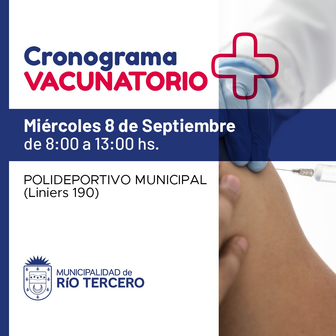 *CRONOGRAMA DEL VACUNATORIO: MI&Eacute;RCOLES 8 SE VACUNARA HASTA LAS 13 HS.