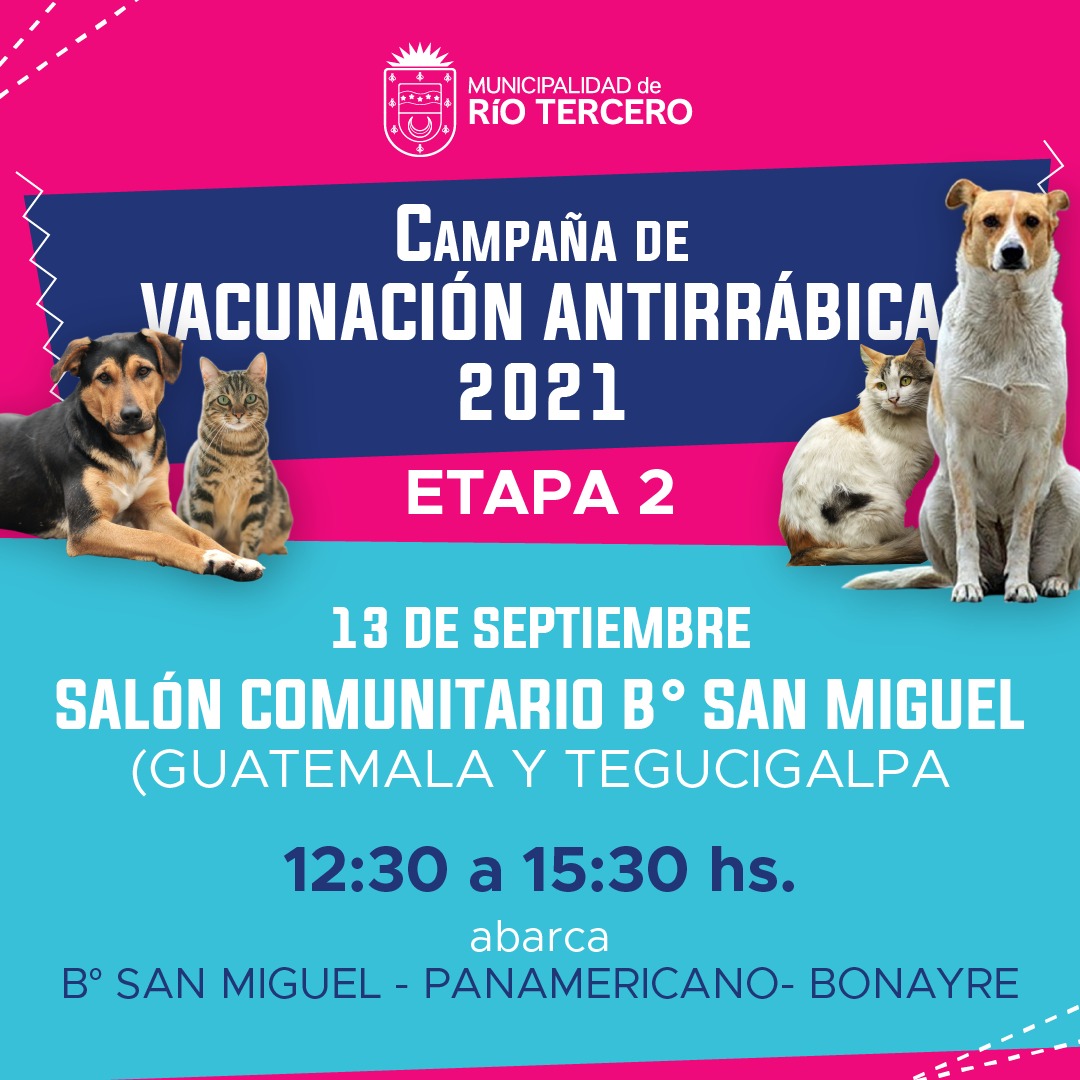 COMIENZA LA 2&deg; ETAPA DE VACUNACI&Oacute;N ANTIRR&Aacute;BICA.