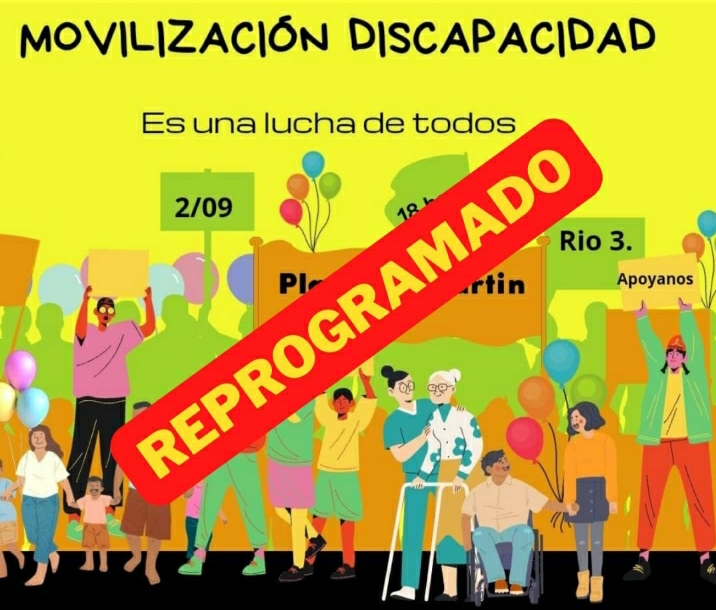 REPROGRAMAN PARA EL LUNES LA MARCHA DEL COLECTIVO DE DISCAPACIDAD