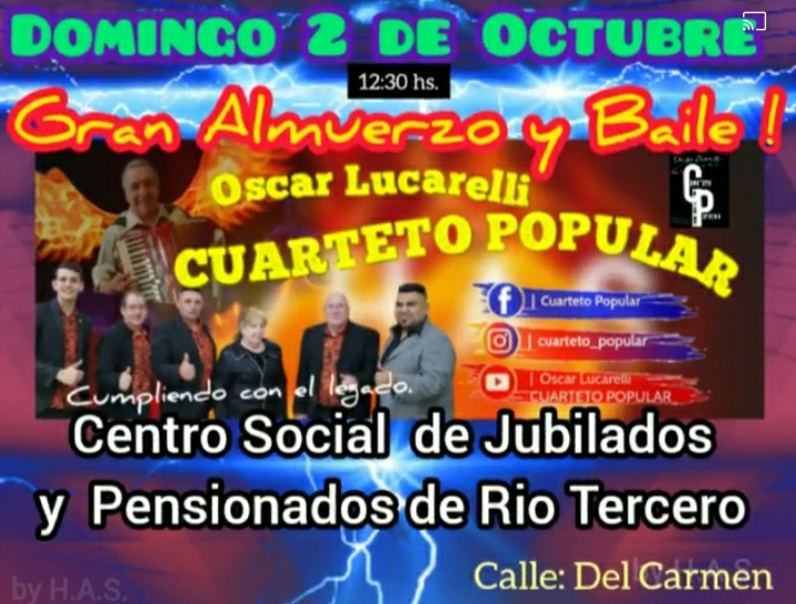 EL C&Iacute;RCULO DE JUBILADOS Y PENSIONADOS FESTEJAR&Aacute; EL D&Iacute;A DEL JUBILADO CON UN ALMUERZO Y BAILE