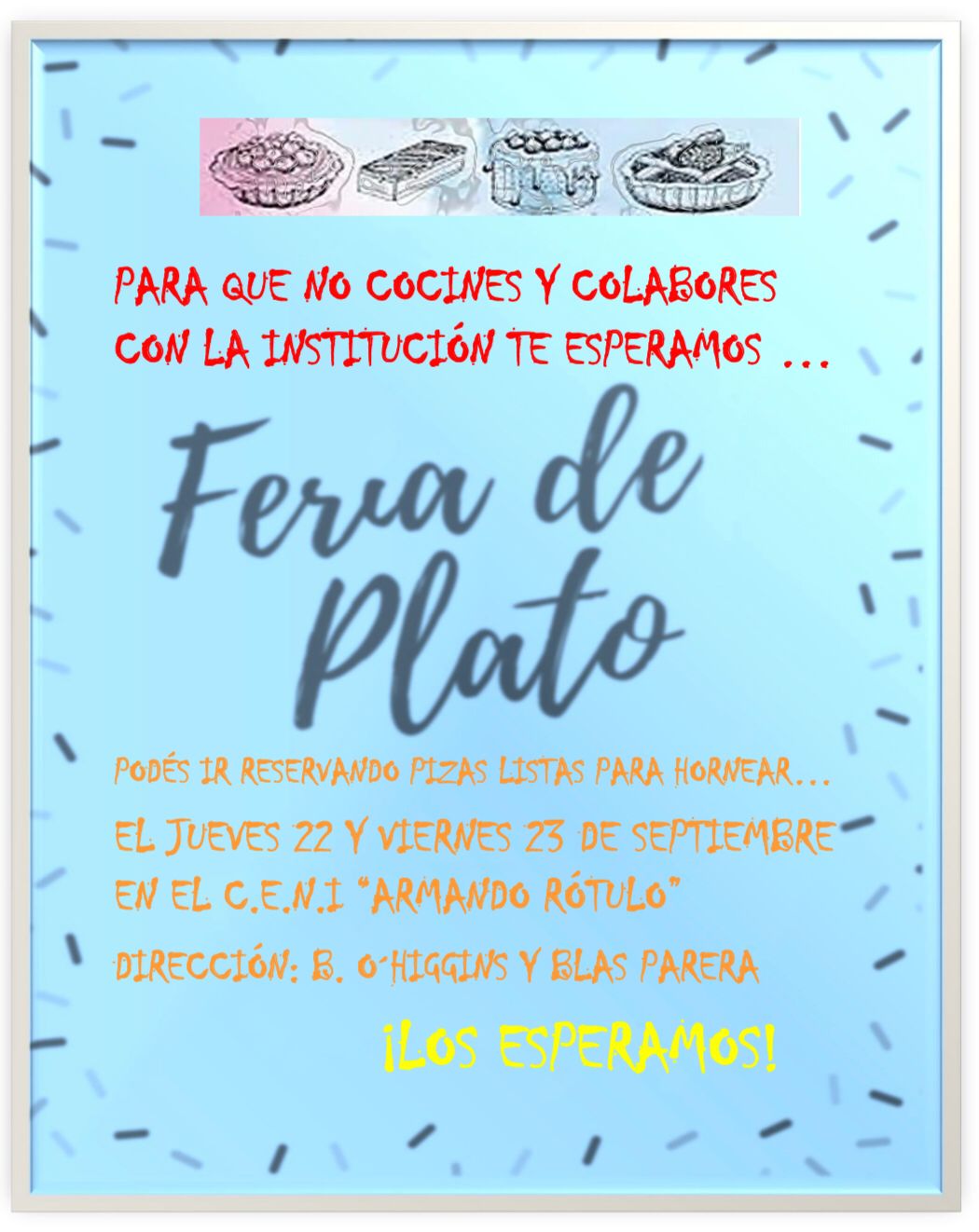 FERIA DE PLATOS EN EL JARD&Iacute;N DE INFANTES DE LA ESCUELA R&Oacute;TULO