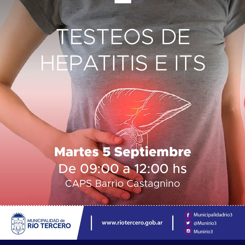 EL MUNICIPIO REALIZAR&Aacute; UNA JORNADA GRATUITA DE TESTEOS HEPATITIS E ITS