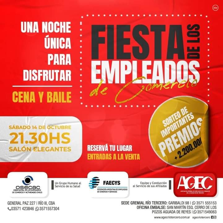D&Iacute;A DEL EMPLEADO DE COMERCIO: EL LUNES 25 SER&Aacute; FERIADO PARA LOS TRABAJADORES