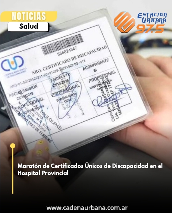 Maratón de Certificados Únicos de Discapacidad en el Hospital Provincial