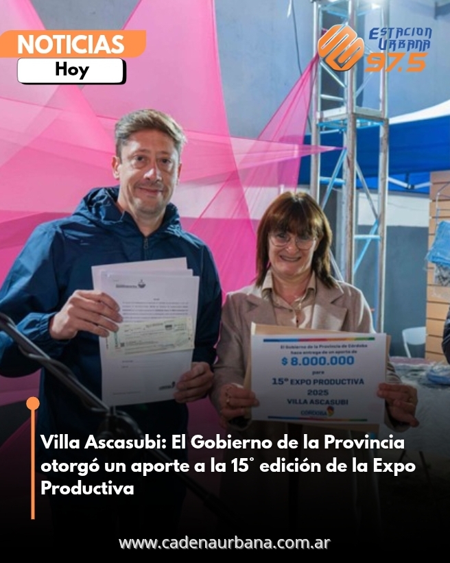 Villa Ascasubi: El Gobierno de la Provincia otorgó un aporte a la 15° edición de la Expo Productiva