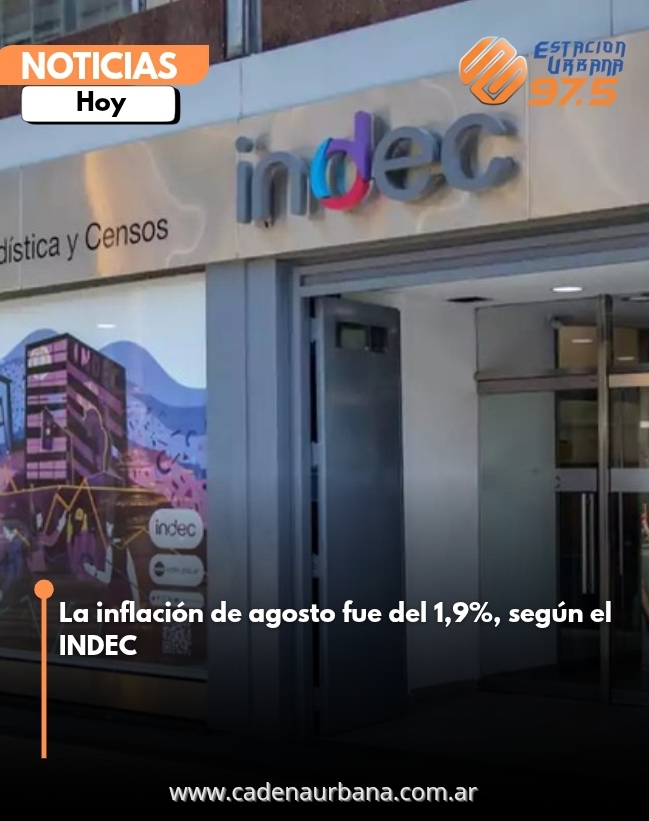  La inflación de agosto fue del 1,9%, según el INDEC