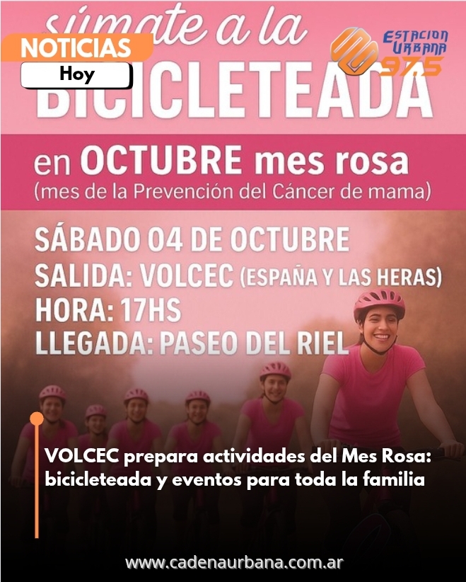 VOLCEC prepara actividades del Mes Rosa: bicicleteada y eventos para toda la familia