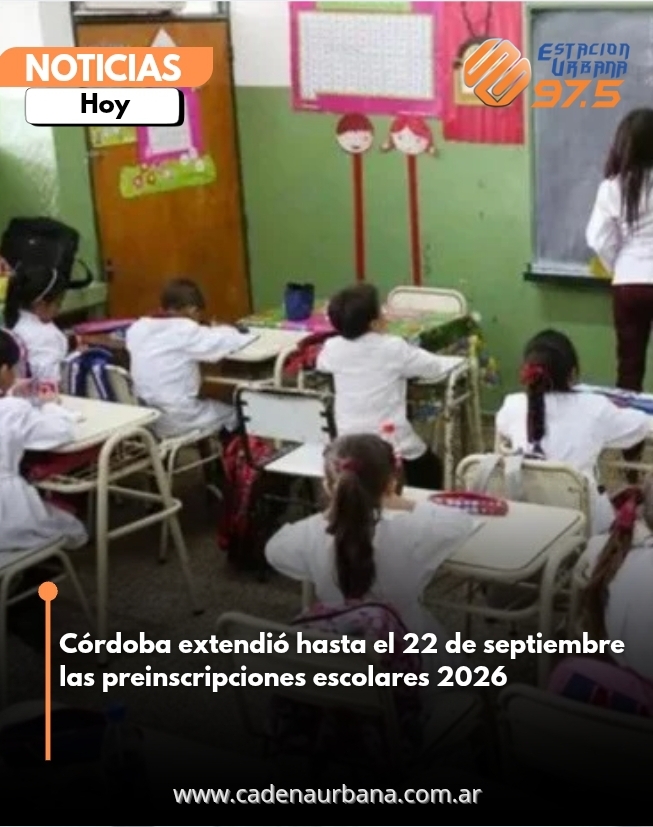 Córdoba extendió hasta el 22 de septiembre las preinscripciones escolares 2026