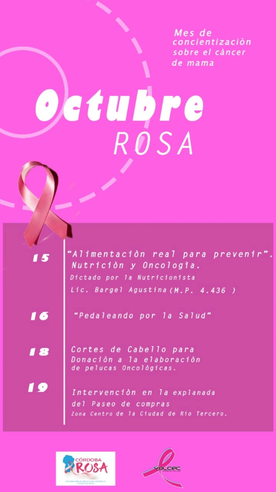 MES ROSA EN VOLCEC: ACTIVIDADES PARA LA CONCIENTIZACI&Oacute;N SOBRE EL C&Aacute;NCER DE MAMA