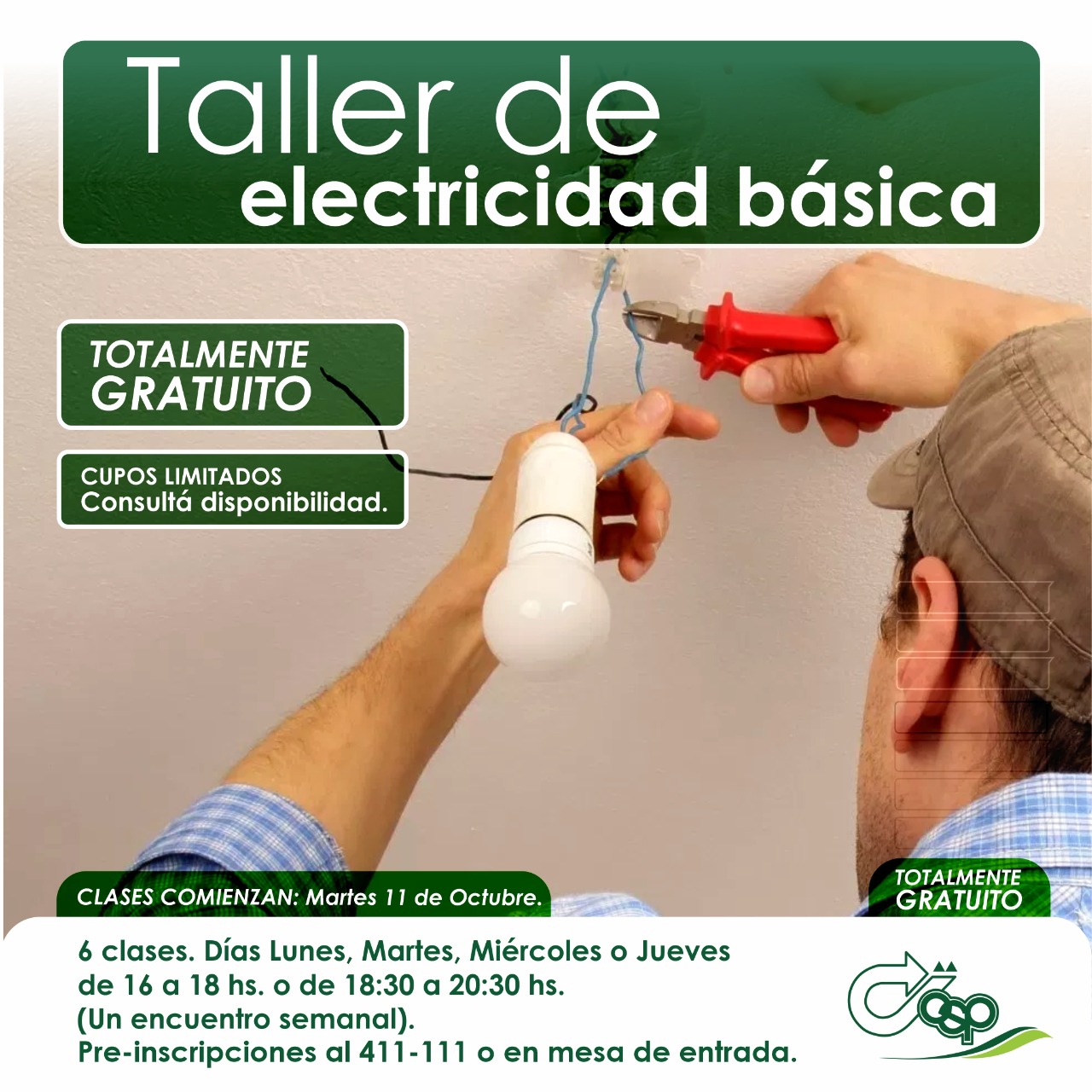 LA COOPERATIVA DICTA UN NUEVO TALLER DE ELECTRICIDAD B&Aacute;SICA 