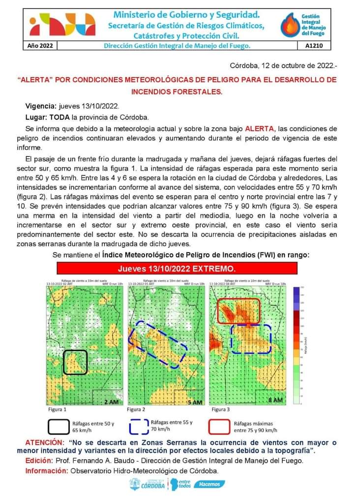 ALERTA AMARILLA POR FUERTES VIENTOS 