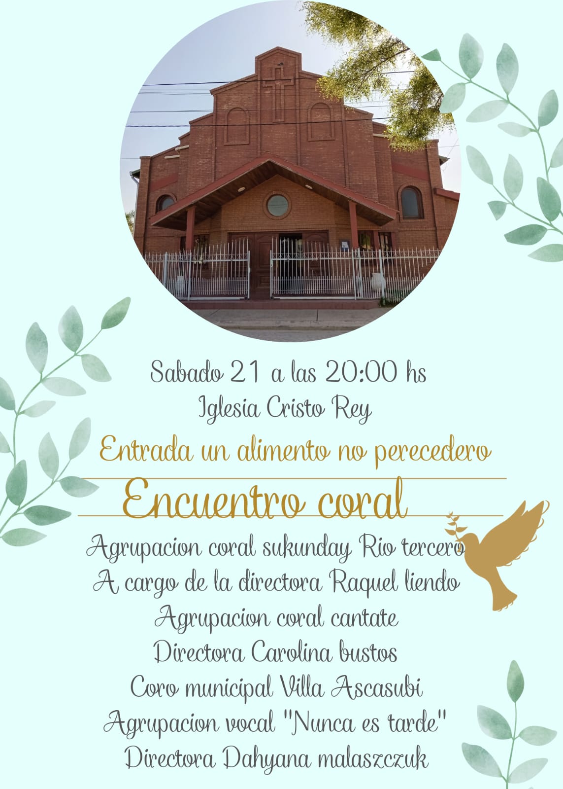 GRAN ENCUENTRO CORAL ESTE S&Aacute;BADO EN LA PARROQUIA CRISTO REY