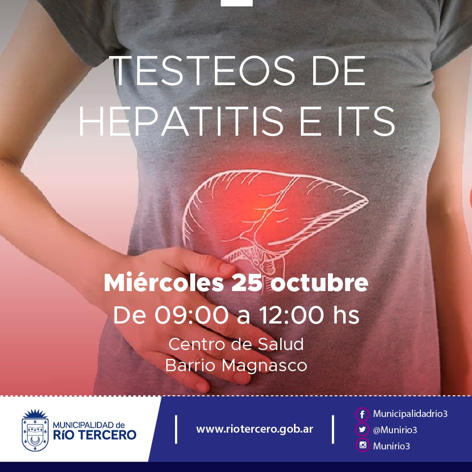 EL MUNICIPIO REALIZAR&Aacute; UNA JORNADA GRATUITA DE TESTEOS HEPATITIS E ITS