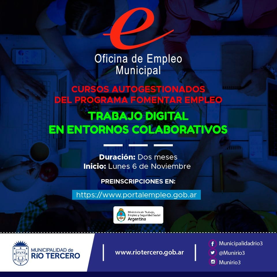 EL MUNICIPIO CONVOCA A CAPACITARSE EN LOS NUEVOS CURSOS AUTOGESTIONADOS