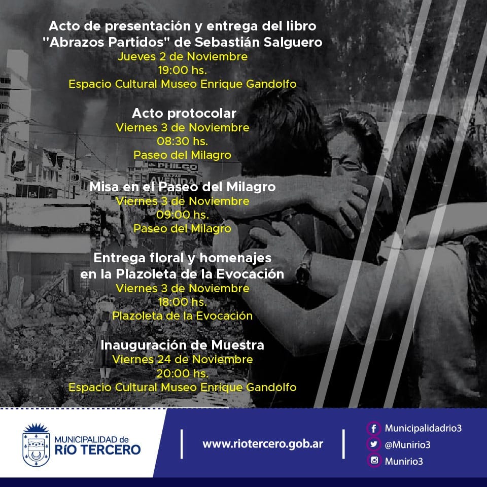 EL MUNICIPIO PRESENTA LA GRILLA DE ACTIVIDADES POR UN NUEVO ANIVERSARIO DEL 3 DE NOVIEMBRE