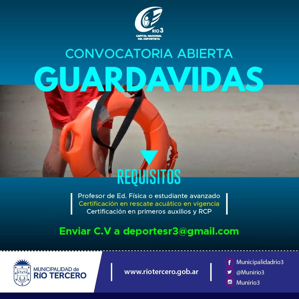 EL MUNICIPIO CONVOCA A GUARDAVIDAS PARA LA TEMPORADA DE VERANO