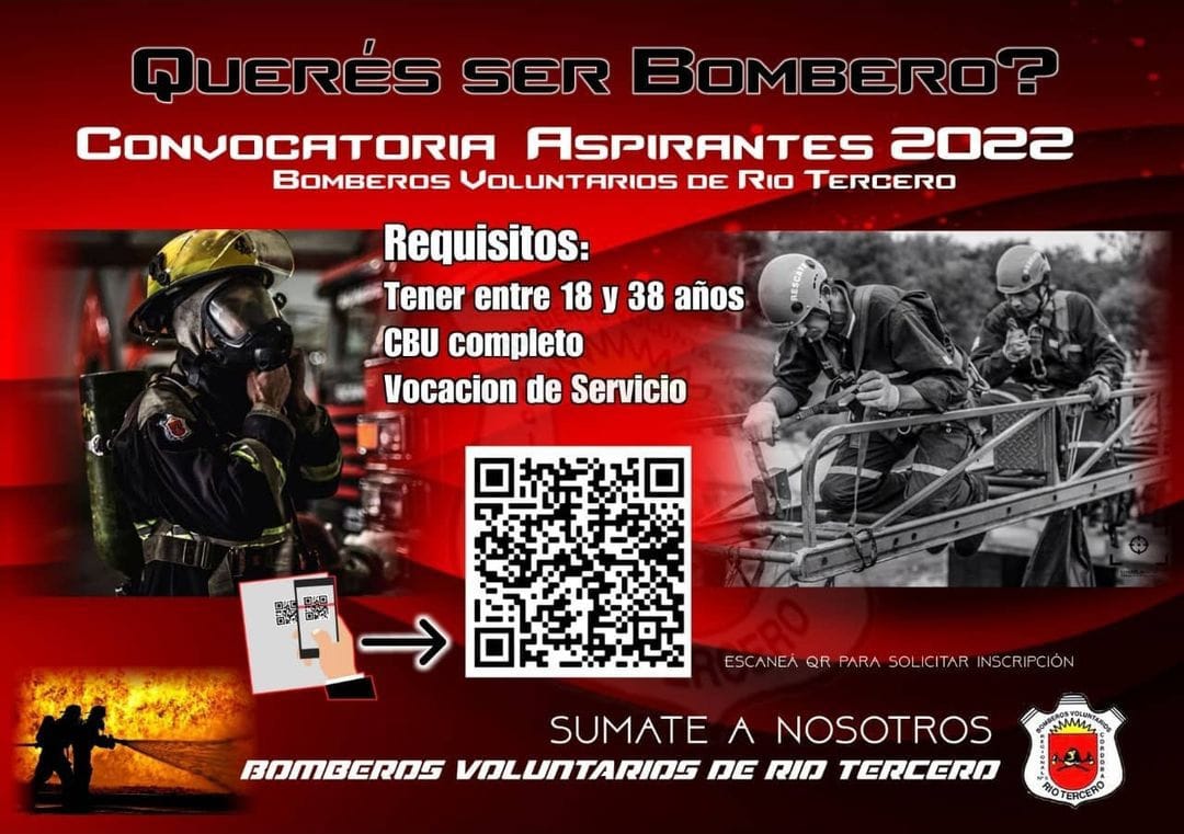 CONVOCATORIA ABIERTA PARA ASPIRANTES A BOMBEROS