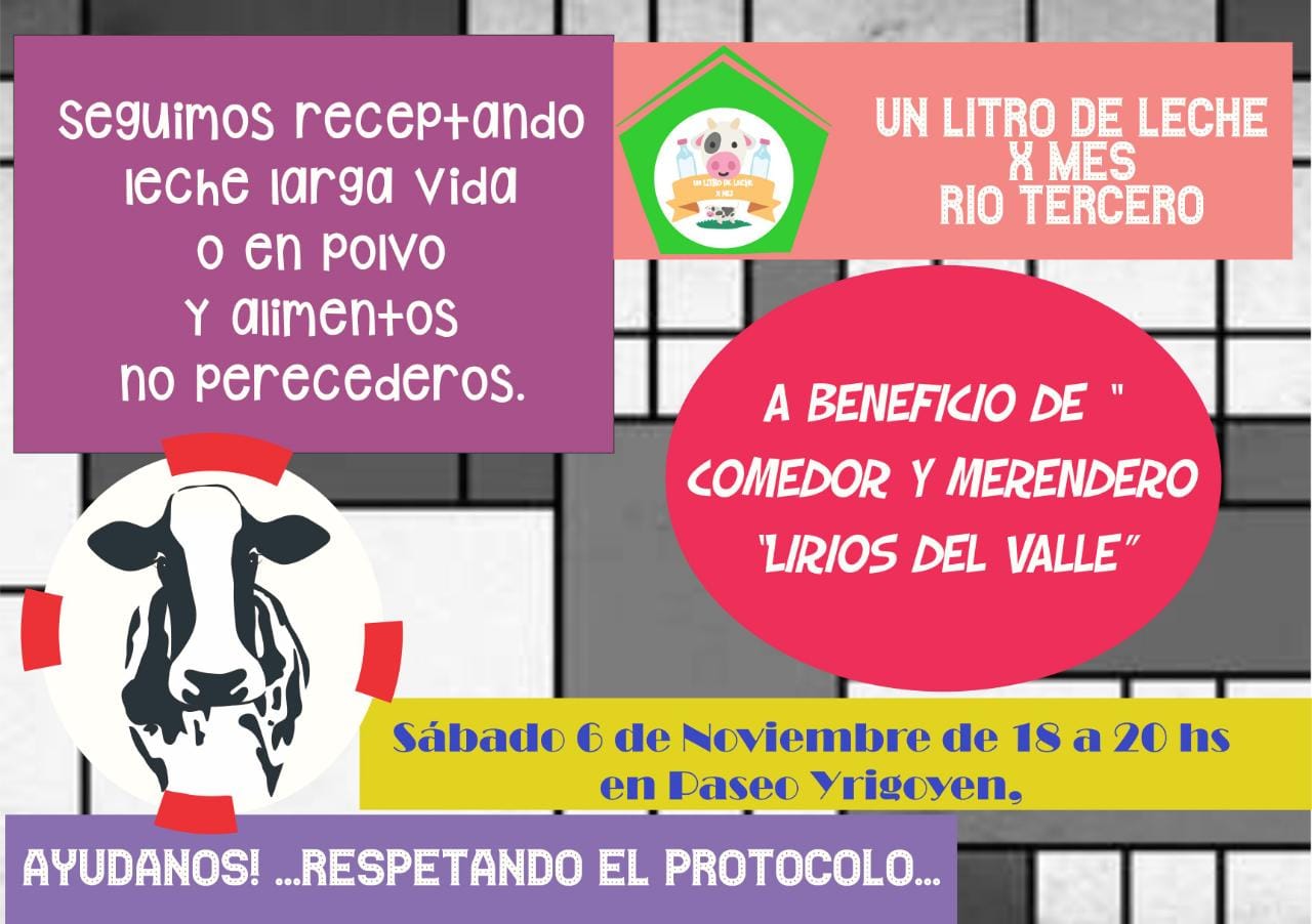 UN LITRO DE LECHE POR MES JUNTO AL COMEDOR LIRIO DE LOS VALLES