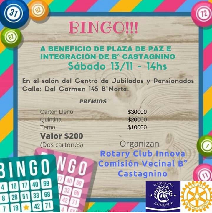 BARRIO CASTAGNINO REALIZA UN BINGO PARA CONSTRUIR SU PLAZA