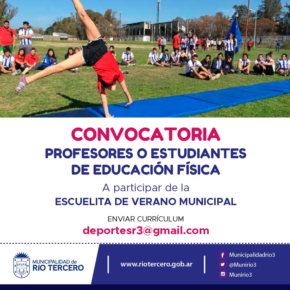 CONVOCATORIA ABIERTA PARA PROFESORES O ESTUDIANTES DE EDUCACI&Oacute;N F&Iacute;SICA 