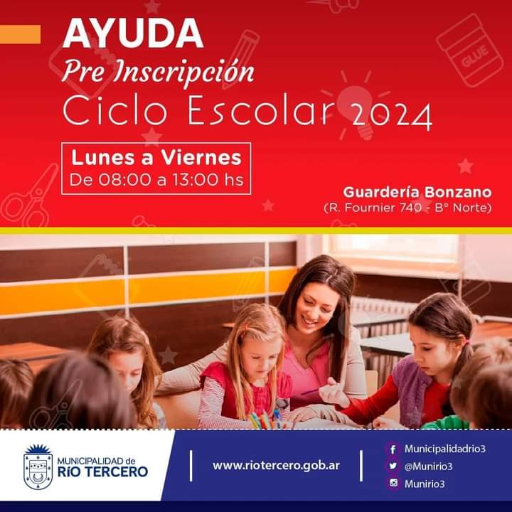 EL MUNICIPIO BRINDA AYUDA PARA REALIZAR LA PRE-INSCRIPCI&Oacute;N AL CICLO LECTIVO 2024