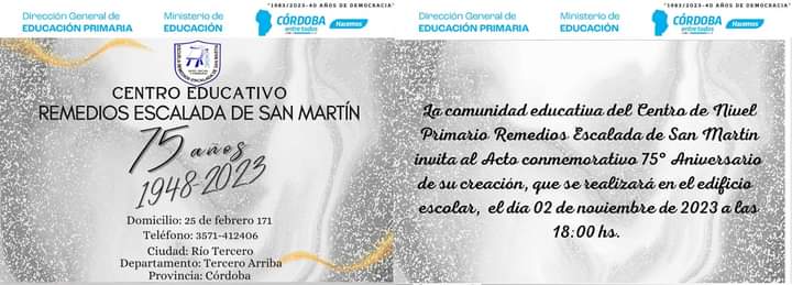 LA ESCUELA REMEDIOS ESCALADA FESTEJA HOY SU 75 ANIVERSARIO