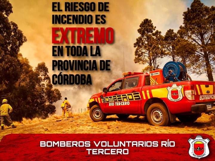 ALERTA POR RIESGO DE INCENDIO EXTREMO EN TODA LA PROVINCIA 