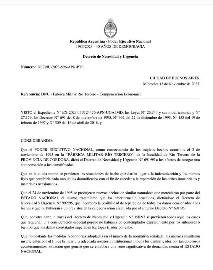 OSCAR GIGENA: ESPERAMOS QUE SE REGLAMENTE EL DECRETO Y SE COMIENCEN LOS PAGOS