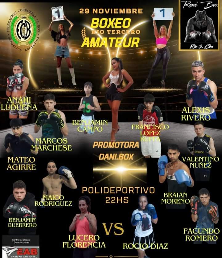 Noche de boxeo amateur en el Poli: doce peleas, dos por el título de la Federación Cordobesa