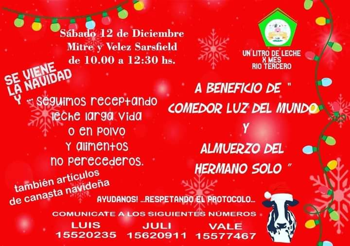 Un Litro de Leche por mes realiza este s&aacute;bado la &uacute;ltima colecta del a&ntilde;o