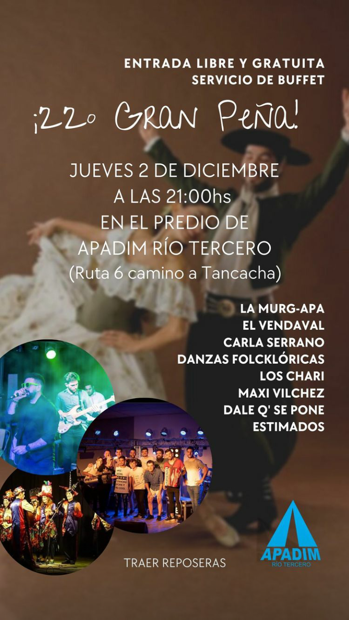 HOY SE REALIZA LA EDICI&Oacute;N N&deg; 22 DE LA PE&Ntilde;A DE APADIM 