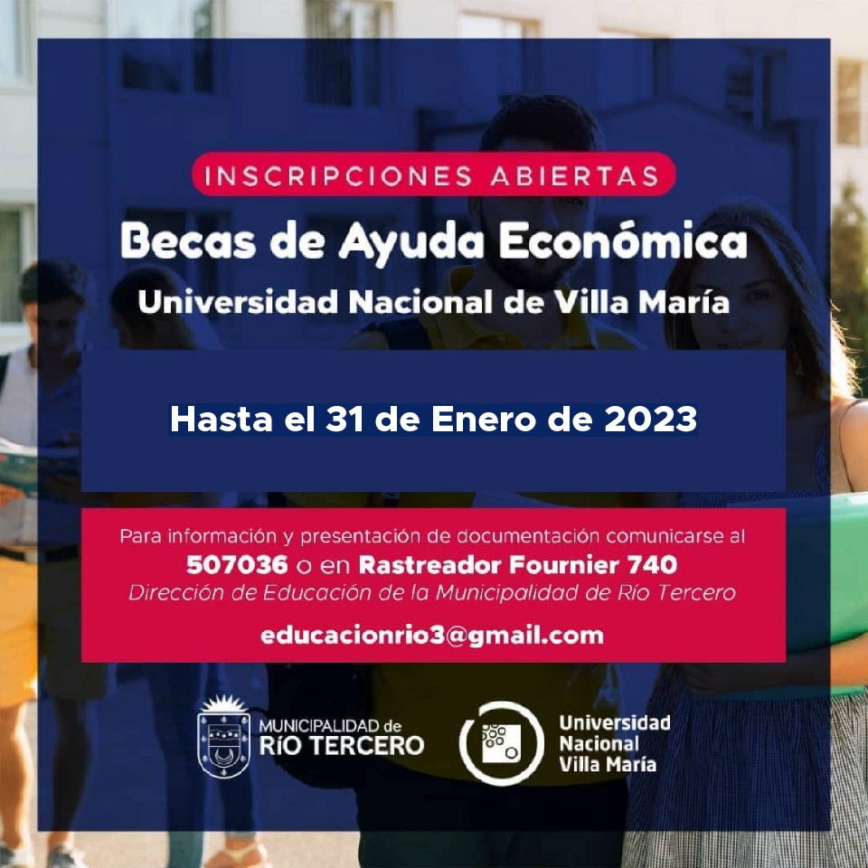 CONTIN&Uacute;AN LAS INSCRIPCIONES PARA LAS BECAS DE LA UNIVERSIDAD DE VILLA MAR&Iacute;A