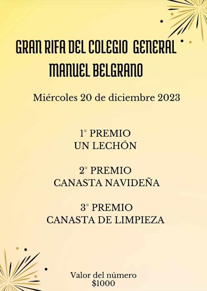 LA ESCUELA BELGRANO REALIZA UNA RIFA PARA RECAUDAR FONDOS