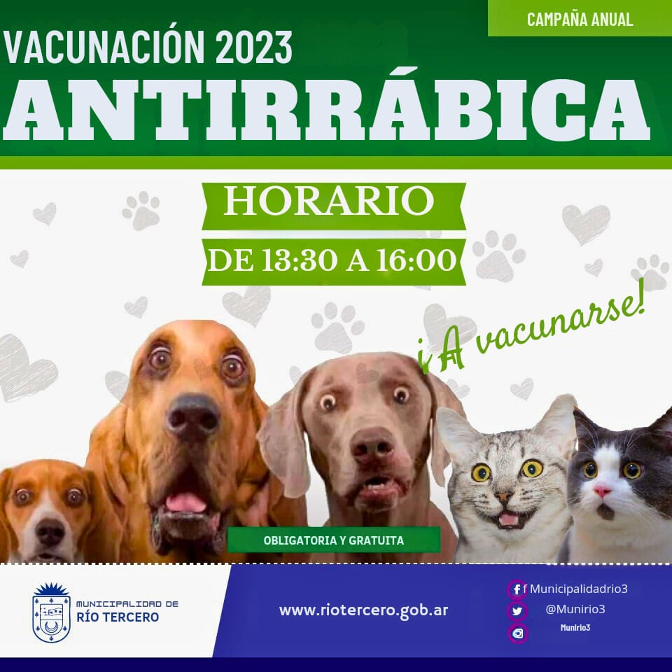 EL MUNICIPIO INFORMA EL CRONOGRAMA DE LA CAMPA&Ntilde;A VACUNACI&Oacute;N ANTIRR&Aacute;BICA