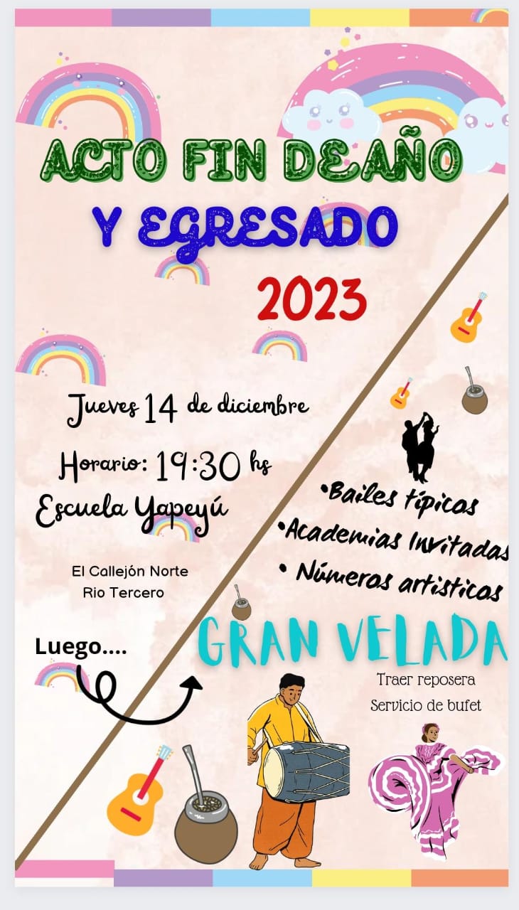LA ESCUELA YAPEY&Uacute; REALIZA MA&Ntilde;ANA SU ACTO DE FIN DE A&Ntilde;O Y CELEBRA EL EGRESO SE UN ALUMNO