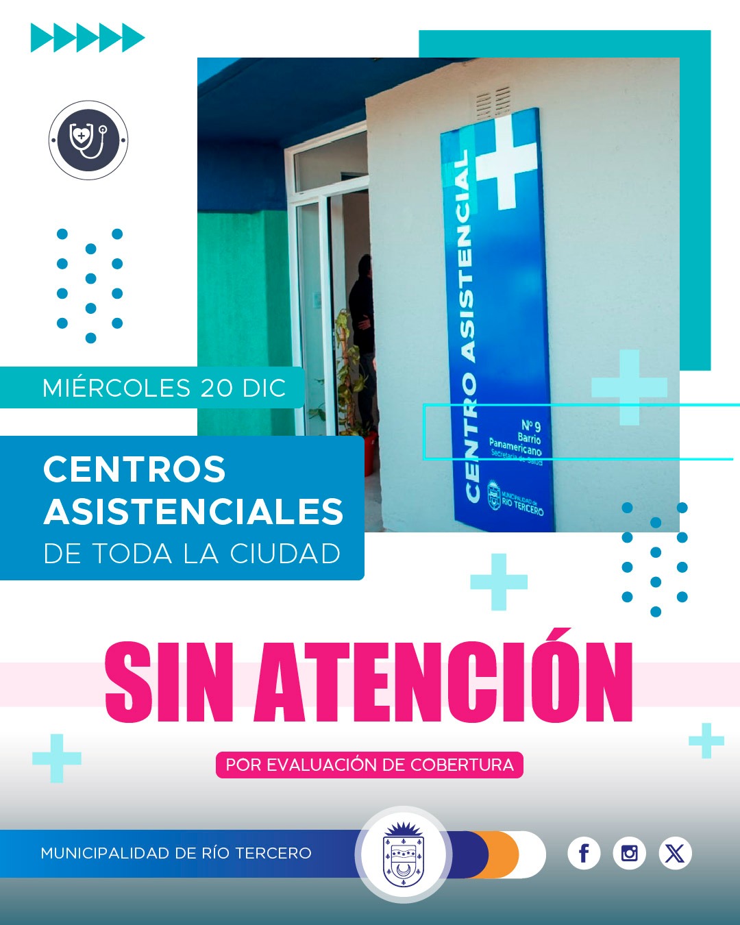 EL MUNICIPIO INFORM&Oacute; QUE MA&Ntilde;ANA MI&Eacute;RCOLES 20 NO HABR&Aacute; ATENCI&Oacute;N EN LOS CENTROS ASISTENCIALES DE SALUD