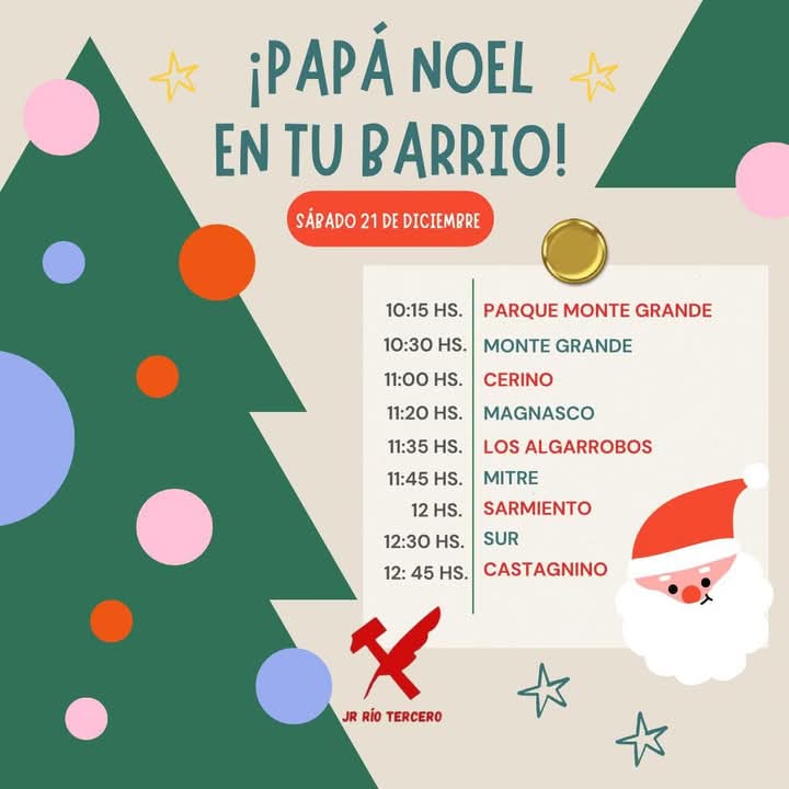 Papa noel y la Juventud radical recorrerán este sábados los barrios de la ciudad.